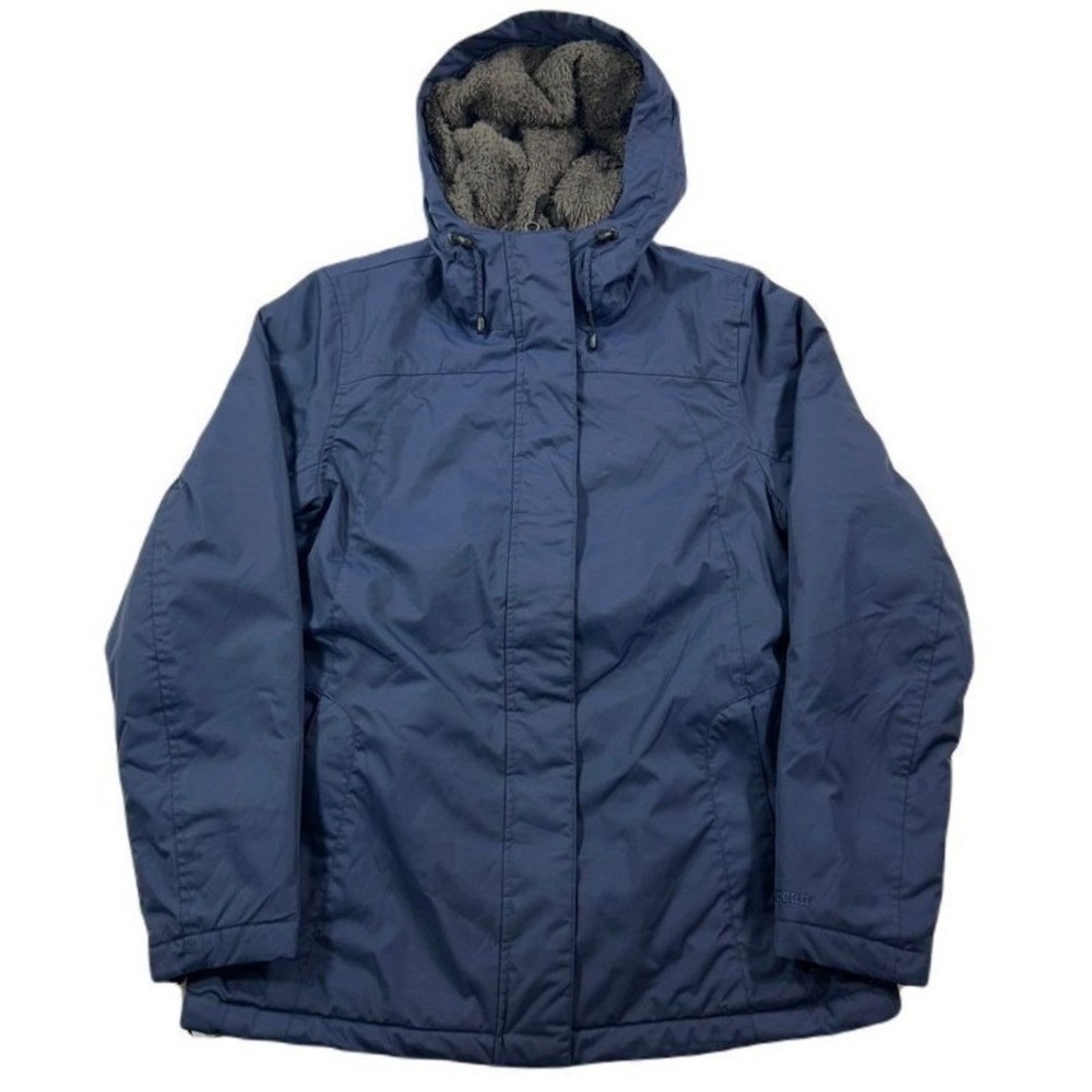 LL Bean Winter‎ Warmer Jacket Womens XS Blue Fleece Lined Insulated Wind Water